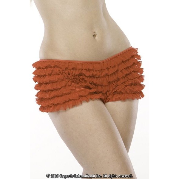 Ruffle Shorts W/back Bow Red O/s