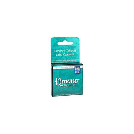 Kimono Microthin W/ Aqua Lube 3pk
