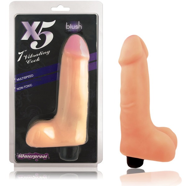 X5 7in Vib Cock Natural