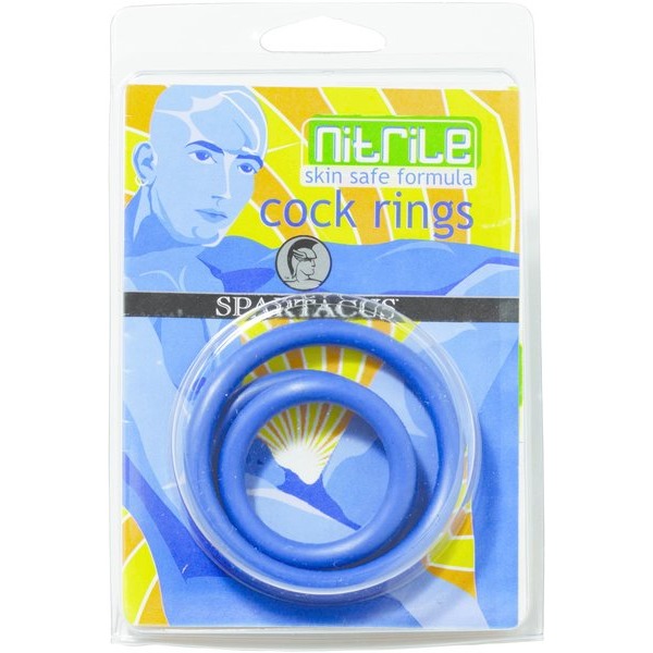 Nitrile Cock Ring Set-blue