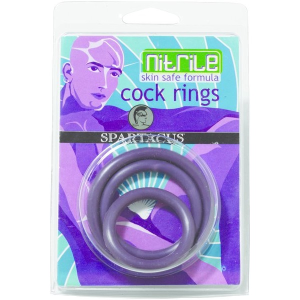 Nitrile Cock Ring Set-purple