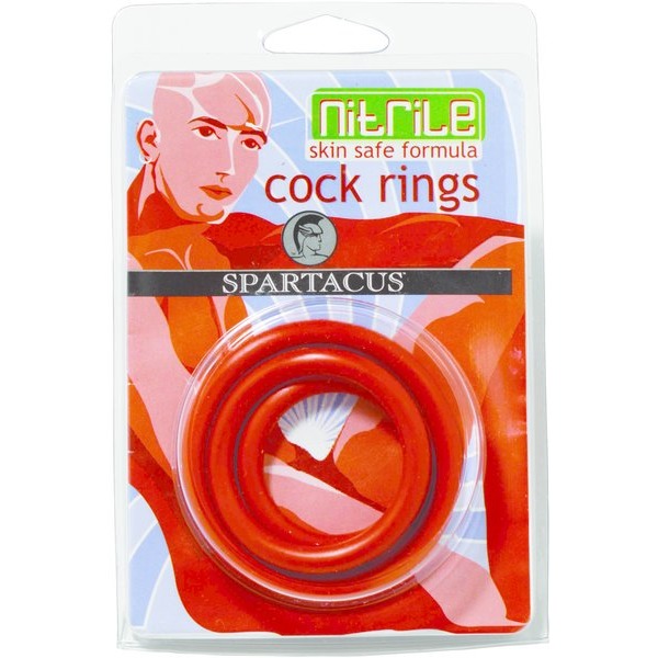 Nitrile Cock Ring Set-red