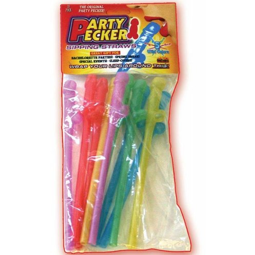 Party Pecker Sipping Straws-10 Pack Asst.