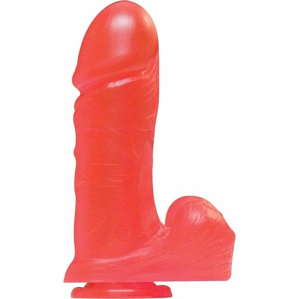 Big Boy 9in With Balls Suction Cup Red Jelly
