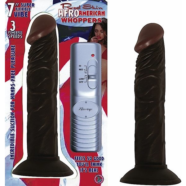 Afro American Whopper Vibrating 7in Brown