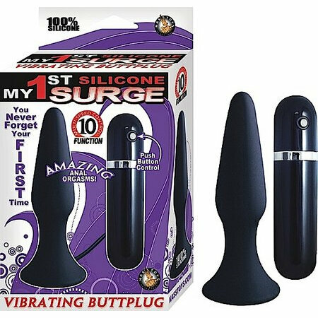 My First Silicone Vib. Butt Plug Black