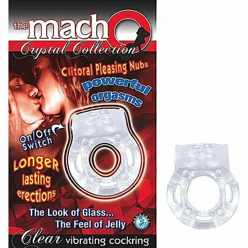 Macho Crystal Cockring Clear Vibrating
