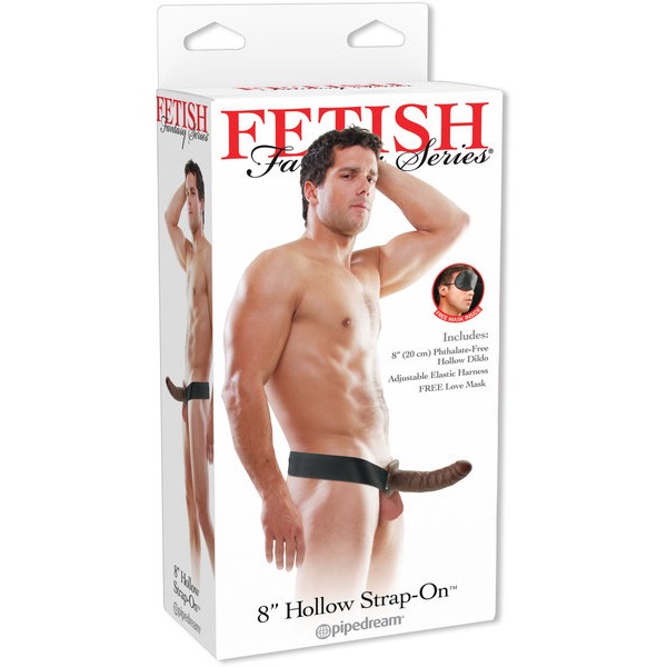 Fetish Fantasy 8in Hollow Strap On Brown