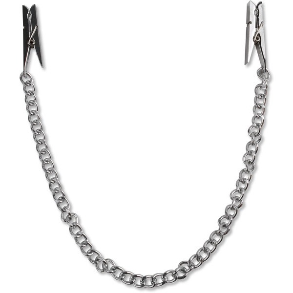 Fetish Fantasy Nipple Chain Clips-silver