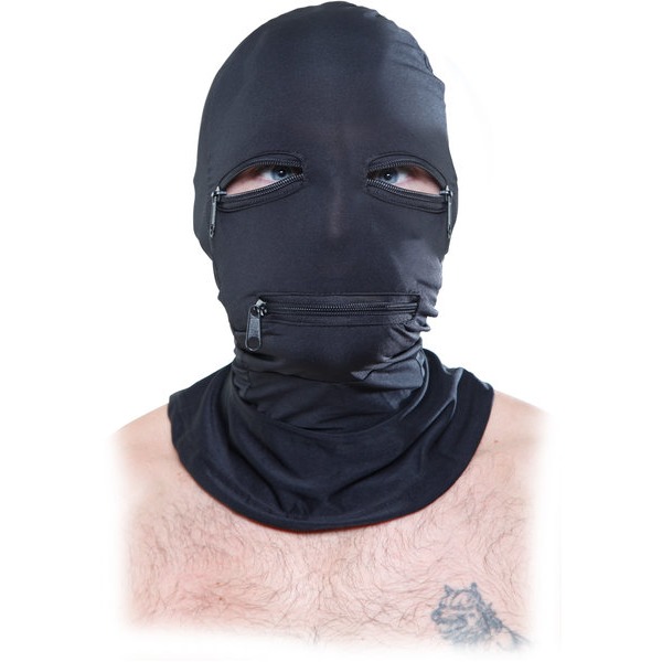 Fetish Fantasy Black Zipper Face Hood