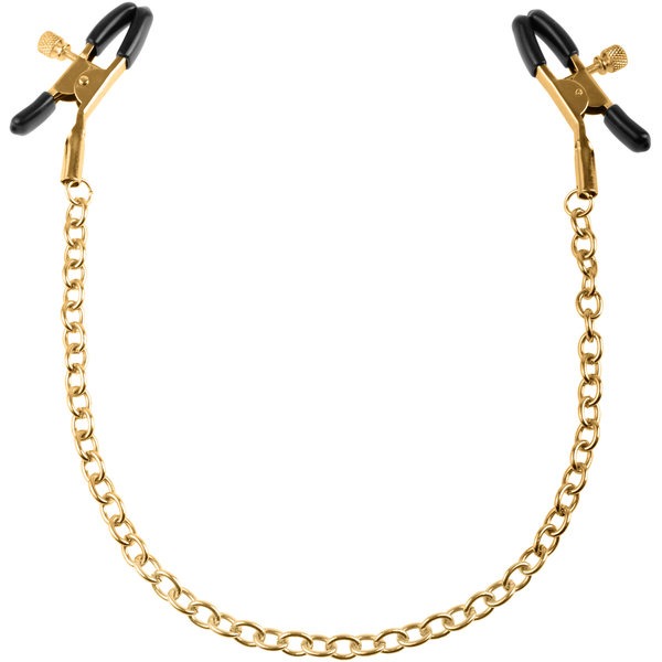 Fetish Fantasy Gold Nipple Chain Clamps