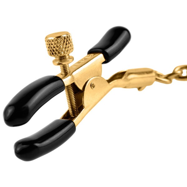 Fetish Fantasy Gold Nipple Chain Clamps