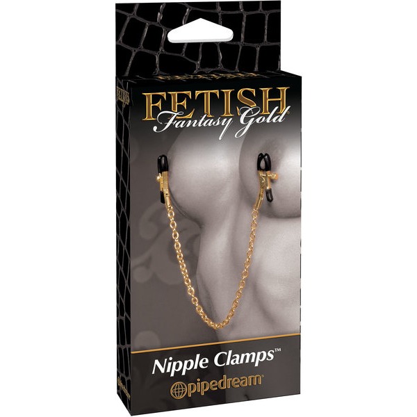 Fetish Fantasy Gold Nipple Chain Clamps