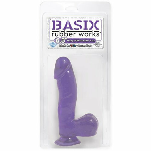 Basix Rubber Works 6.5in Purple Dong W/suction Cup
