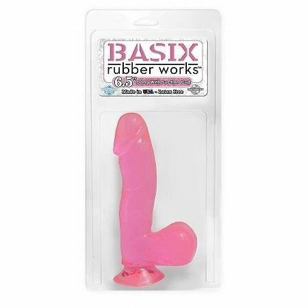 Basix Rubber Works Pink 6.5in Dong W/suction Cup