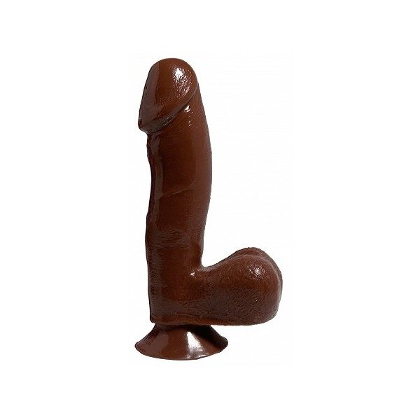 Basix Rubber Works 6.5in Dong W/suction Cup Brown