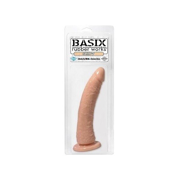 Basix Rubber Works 7in Flesh Slim Dong W/ Suction Cup