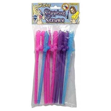 Bachelorette Dicky Sipping Straws 10pc