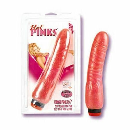 Hot Pink Curved Penis 8 1/4in