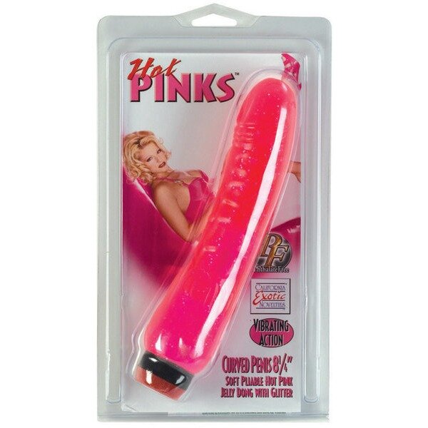 Hot Pink Curved Penis 8 1/4in