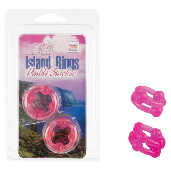 Island Rings Double Stackers- Pink
