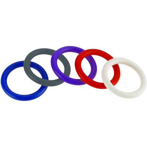 Cock Rings Nitrile 5pc Rainbow