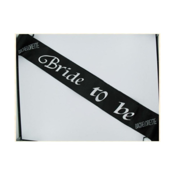 Bride 2b Sash Black W/clear Stones