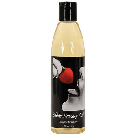 Massage Oil Edible Strawberry 8 Oz