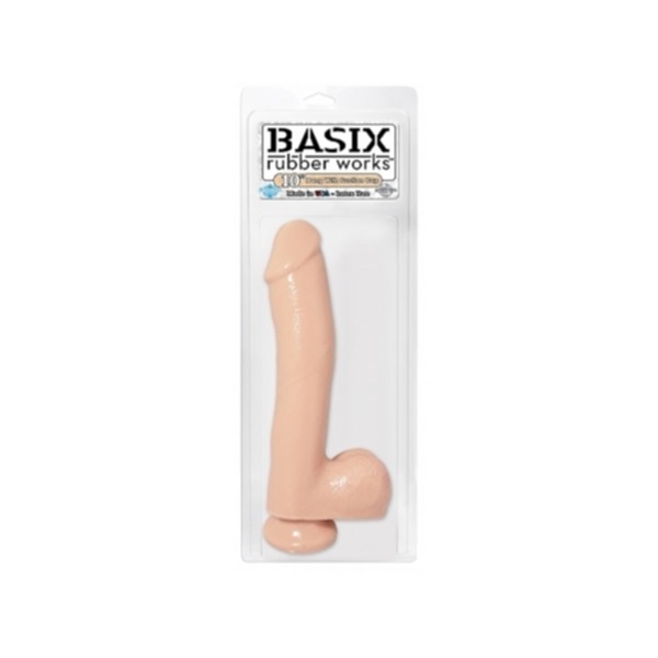 Basix Rubber Works 10in Dong W/suction Cup Flesh