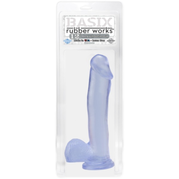 Basix Rubber Works 12in Dong W/suction Clear