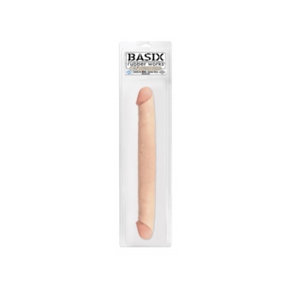 Basix Rubber Works 12in Double Dong Flesh