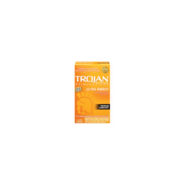 Trojan Stimulations Ultra Ribbed 12 Pack